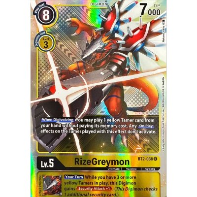 画像1: (-)(英語版/ホイル仕様/illus:NakanoHaito)RizeGreymon【R】{BT2-038}《黄》
