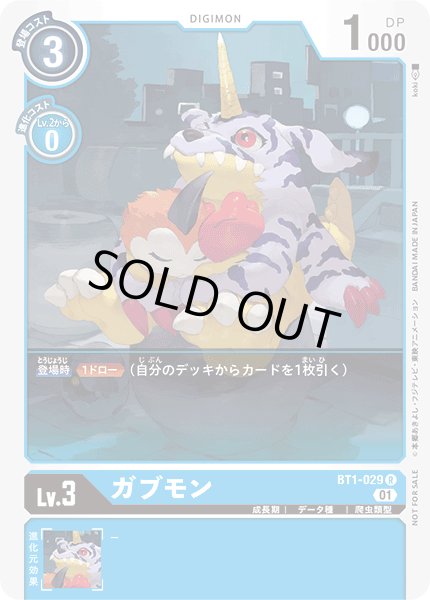 画像1: (01)(illus:koki)ガブモン【R】{BT1-029}《青》 (1)