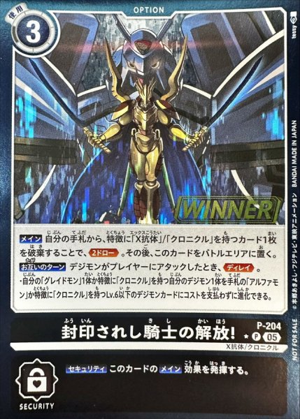 画像1: (05)(WINNER)封印されし騎士の解放！【P】{P-204}《黒》 (1)