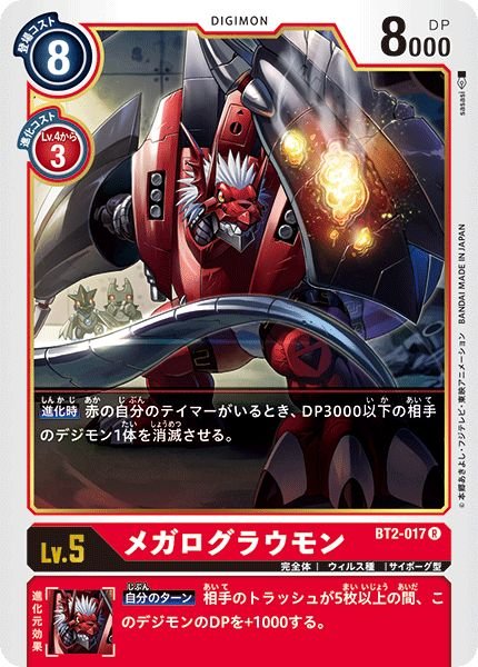 画像1: (-)(illus:sasasi)メガログラウモン【R】{BT2-017}《赤》 (1)