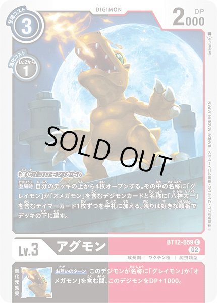 画像1: 〔状態A-〕(02)アグモン【C】{BT12-059}《多》 (1)